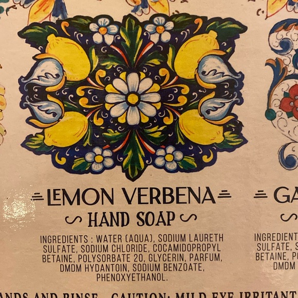 NEW! Deruta Hand Soap Home and Body Company 21.5 fl oz Lemon Verbena Blue Yellow - Picture 8 of 10
